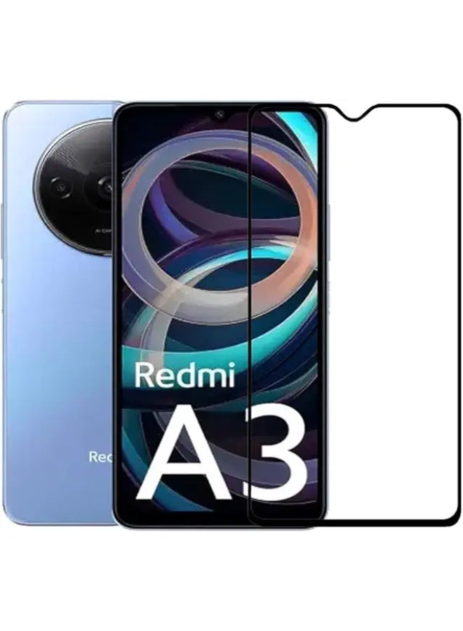 Screen Protector For  Redmi A3 , 5D Tempered Glass Protector 9H Hardness, Bubble Free, HD Clear Redmi A3 Screen Protector